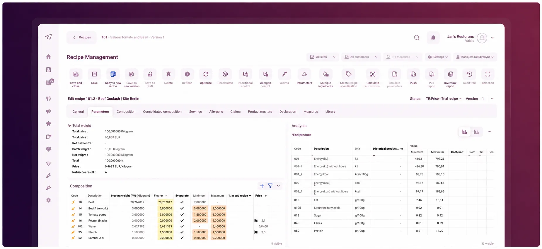 BESTMIX Recipe Management_Meat
